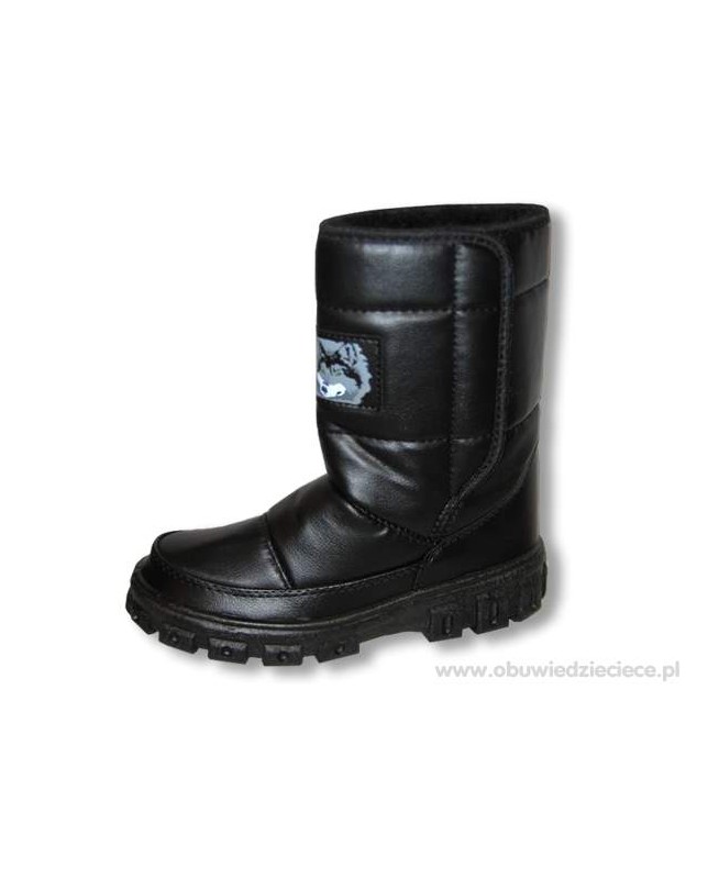 5-015cz Czarne śniegowce dziecięce