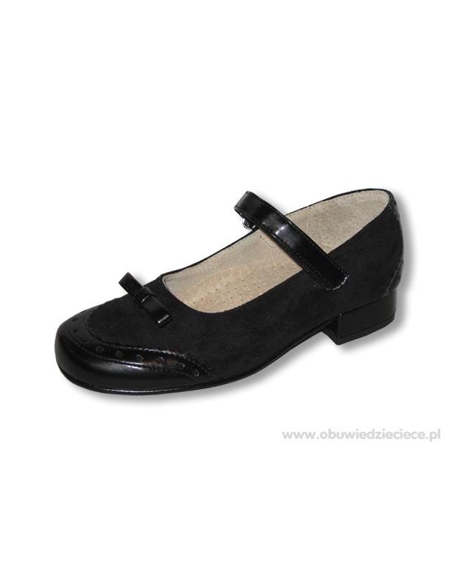 2209zcz  Czarne czółenko dziewczęce