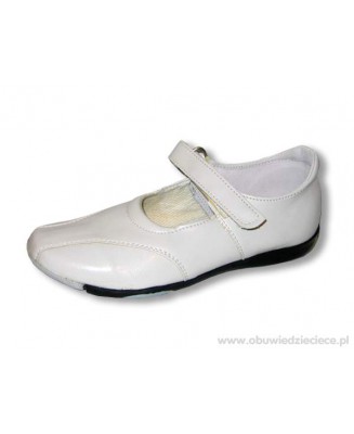 2-k424bi Białe czółenko dziewczęce