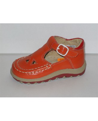 0-005pm Pomarańczowe sandałki niemowlęce 20-24  Pollonus