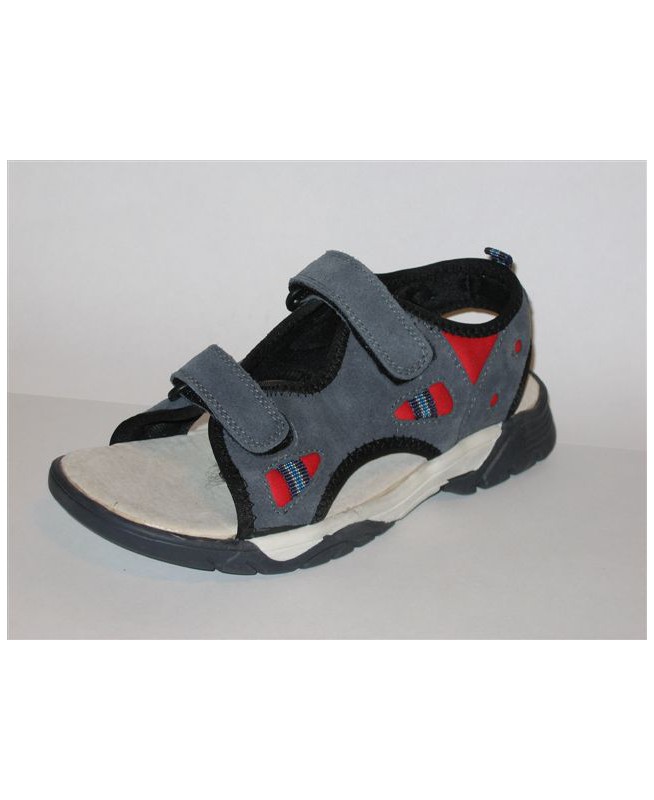 12-5wb16 popielato/czerwone sandałki dziecięce