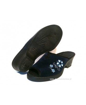 61-117D019 DORIS granatowe kapcie-klapki damskie Doris Befado  34-40