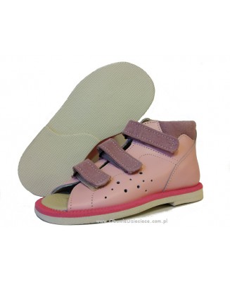 8-BP38MP/A MIGOTKA RÓŻ JASNY kapcie na rzepy sandałki obuwie profilaktyczne przedszk. 24-26 buty Postęp