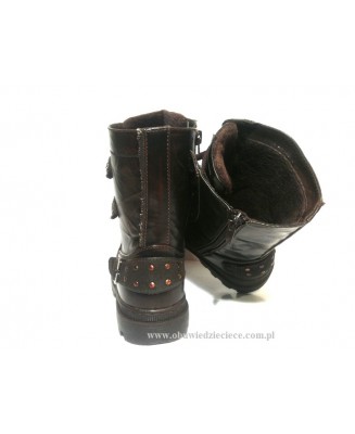 U283B c.brązowe kozaki-trzewiki glany zimowe ocieplane dziecięce Hasby  31-36