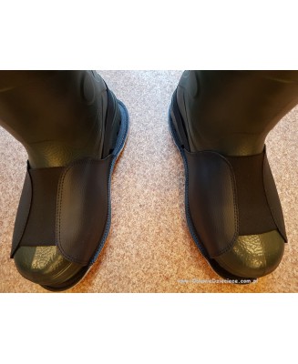 10-210/2M czarne ochronne filcowe-tworzywowe obuwie muzealne, wielorazowego użytku ochraniacze na buty MĘSKIE 34,5cm  Bisbut   (