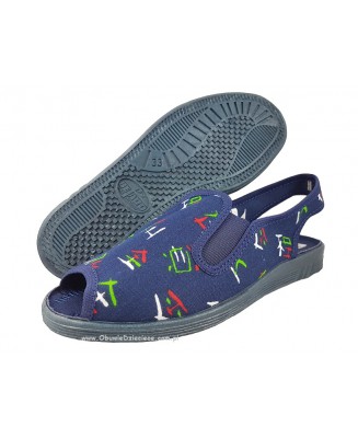 1-0515Y063 granatowe sandałki-kapcie dziecięce Befado