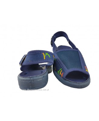 1-0529Y013 YOGI granatowe B.LEKKIE sandałki-kapcie dziecięce Befado