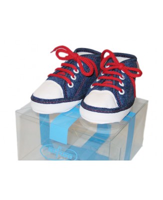 00-772/13 granat/jeans kapciuszki niemowlęce Befado