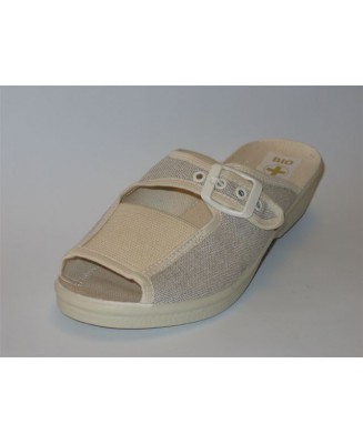 61-8941 beżowe kapcie-klapki damskie Adanex