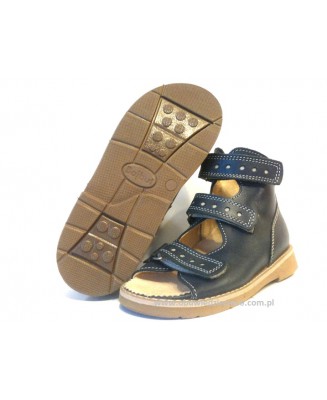 8-B-26gr BAJBUT GRANATOWE sandałki : WKŁADKI SKÓRZANE ORTO SUPINUJĄCE : trzewiki buty kapcie ortopedyczne sandały profilaktyczne