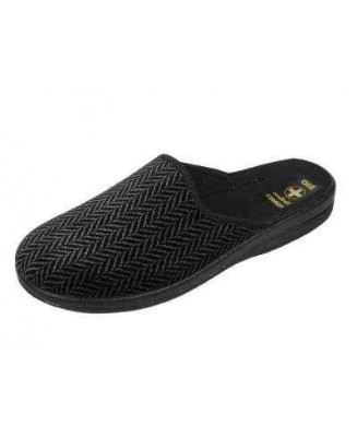 7-110/147 czarne/szary (jodełka) klapki męskie Adanex