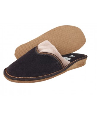 6-no10zp BRĄZ BEŻ kapcie pantofle papucie na koturnie domowe dziewczęce damskie Nobex 35-41