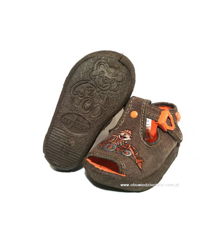 01-947P162 KOALA BEFADO brązowe kapcie buciki : WKŁADKI SKÓRZANE :  sandałki Befado