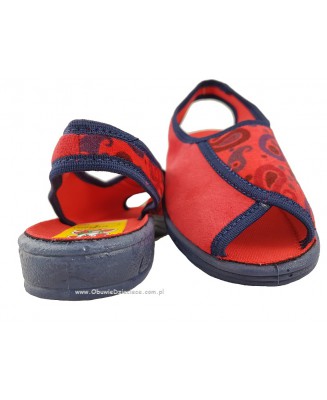 1-0190A014 YOGI czerwono-czarne B.LEKKIE sandałki-kapcie dziecięce Befado