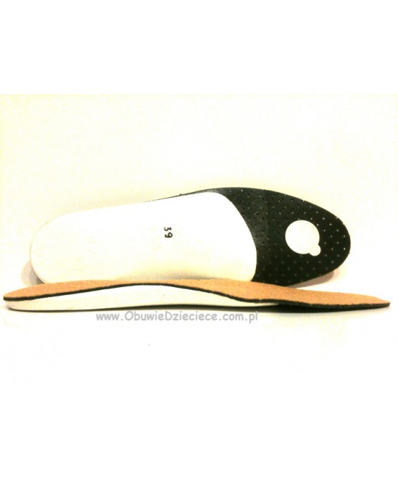 90-064-2 orto-profilaktyczne supinujące-aktywizujące z pelotą skórzane wkładki do obuwia dziecięce i młodzieżowe, damskie i męsk