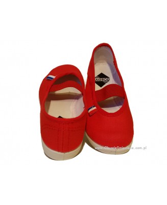 21-1JARBdzce 111-4 red czerwone jarmilki czeszki flagi ORYGINALNE czółenka tenisówki  dziewczęce  JARMILKI DAGROD   25-34
