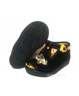 01-947P173 KOALA granatowe kapcie : WKŁADKI SKÓRZANE : buciki sandałki wcz.dziecięce  Befado