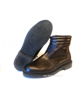 7-019M Brązowe Trzewiki skórzane ocieplane męskie BOOTMAN