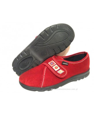 1-4L797 bordowe kapcie-buciki dziecięce ocieplane na rzep LEMIGO  27-35