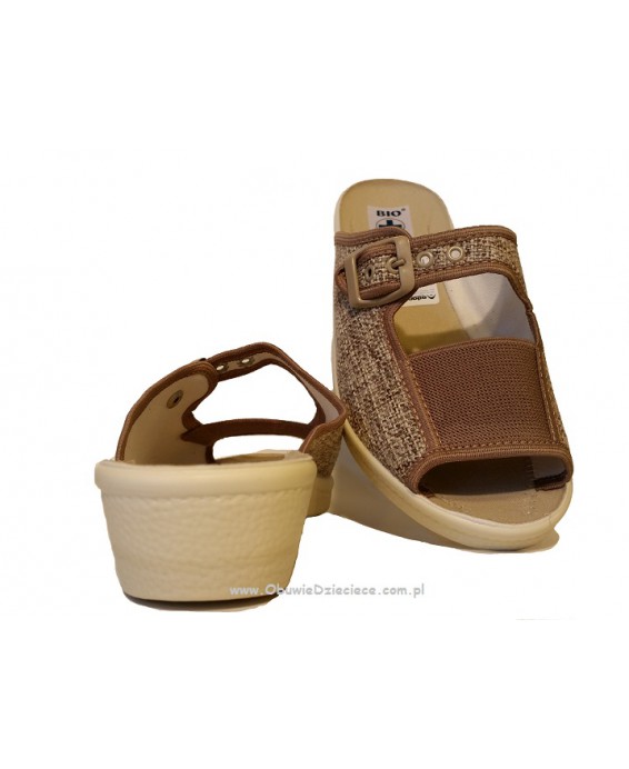 61-12781 ADANEX BIO art.12781 :: brązowo beżowe kapcie laczki klapki profilaktyczne damskie Adanex  36-42