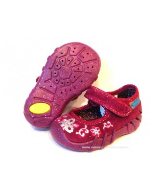 0-109P035 SPEEDY bordowe  WKŁADKI SKÓRZANE kapcie-buciki-czółenka-obuwie dziecięce poniemowlęce Befado  20-25