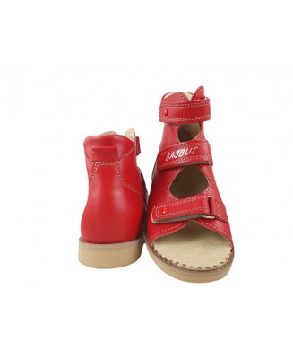 8-B-26ccze BAJBUT CZERWONE CIEMNE sandały : WKŁADKI SKÓRZANE ORTO SUPINUJĄCE : trzewiki kapcie ortopedyczne profilaktyczne dziec