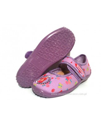 21-3KAR/95 fioletowe czółenka-kapcie-buciki dziewcz.+wkładki  Raweks