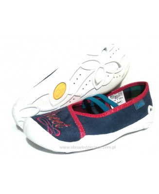 21-116Y083 morski czółenka dziewczęce kapcie-buciki  Befado