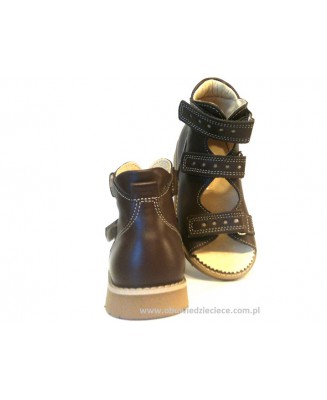 8-B-26br BAJBUT BRĄZOWE sandałki  : WKŁADKI SKÓRZANE ORTO SUPINUJĄCE : buty trzewiki kapcie sandały ortopedyczne profilaktyczne 