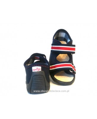 0-L253 granat sandałki-kapcie wcz.dziecięce Julka Lemigo