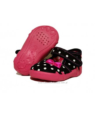 0-13-105 GRANAT KROPKI KOKARDKA : WKŁADKI SKÓRZANE PROFILOWANE : buciki baleriny kapcie wcz.dziecięce Renbut  19-25