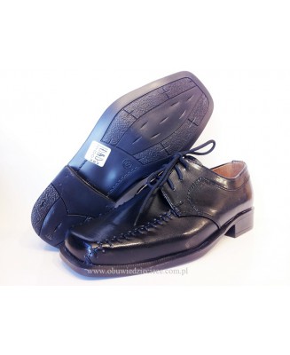 2-KM136 czarne półmat półbuty chłopięce 31-36  KMK