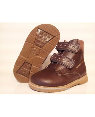 8-B-86br brązowe buty, trzewiki na rzepy, obuwie dziecięce przedszkolne 23-34  Bajbut