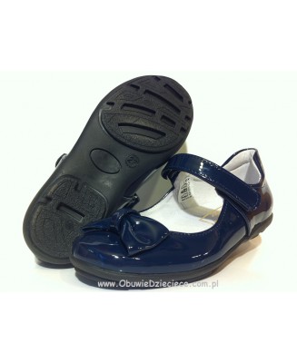 1-KMK146L granatowe lakierki eleganckie czółenko wizytowe dziewczęce damskie przedszkolne szkolne KMK 25-30