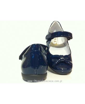 1-KMK146L granatowe lakierki eleganckie czółenko wizytowe dziewczęce damskie przedszkolne szkolne KMK 25-30