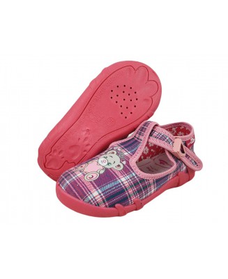 0-13-102 FIOLET KRATKA wkładki skórzane misio buciki-kapcie wcz.dziecięce Renbut  19-25