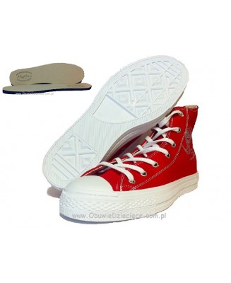 4-43-650cce MUFLON c.czerwone wysokie trampki buty, obuwie sportowe polskiego producenta Renbut Muflon 36-40