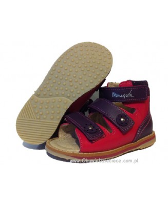 8-1199-55 fioletowo amarantowe sandały sandałki kapcie profilaktyczno korekcyjne 19-25 Mrugała Porto