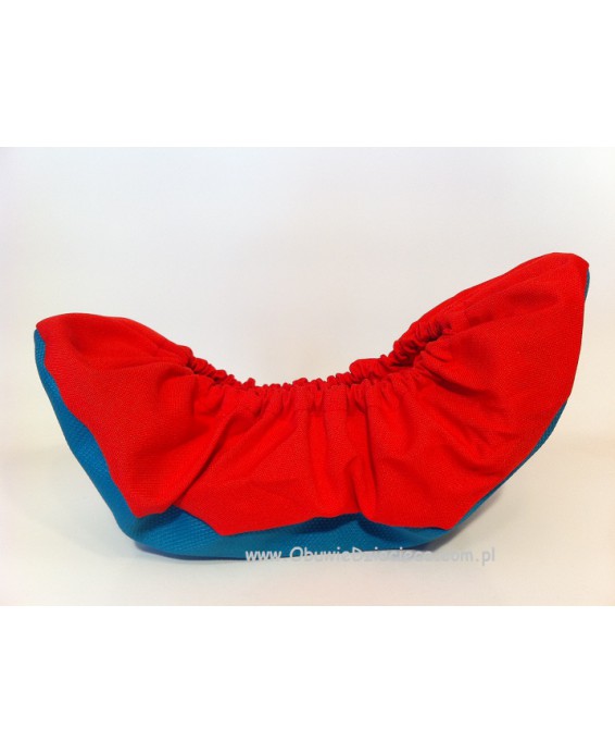 10-102/1 CZERWONO TURKUSOWE ochraniacze na buty, wielorazowe ortalionowe obuwie ochronne obuwie muzealne, ochronniki, pokrowce n