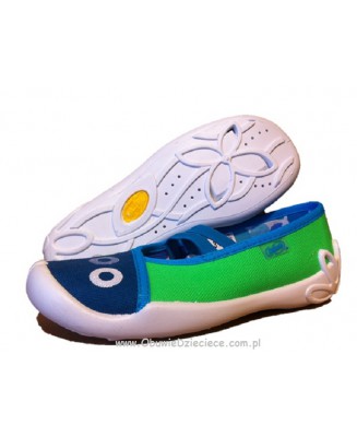 21-116Y136 BLANCA c.niebiesko zielone balerinki czółenka dziewczęce kapcie buciki obuwie dziecięce buty Befado  31-36