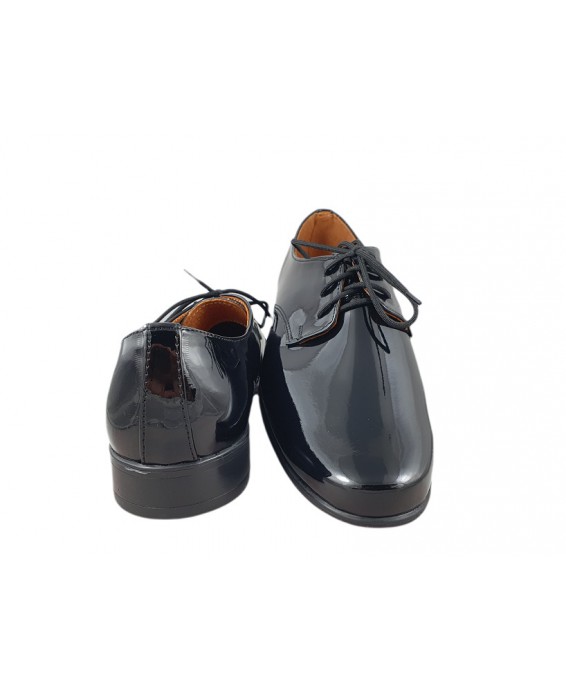 3-KMK 99D LAK czarne lakierki sznurowane półbuty wizytowe komunijne obuwie męskie wkładki skórzane 37-40 KMK