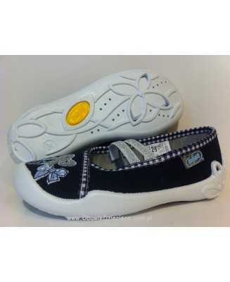 1-116X144 BLANCA granatowe kokardki balerinki czółenka dziewczęce kapcie-buciki-obuwie dziecięce  Befado  25-30