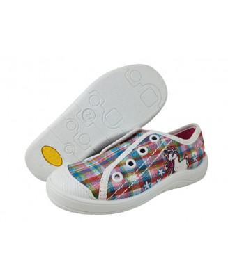 20-107X113 Tim kolorowa kratka WKŁADKI SKÓRZANE  półtrampki kapcie buciki obuwie dziecięce Befado 25-30