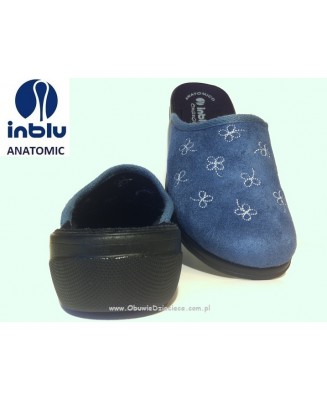 62-CA75 szaro niebieskie kapcie-klapki profilaktyczne damskie Inblu Anatomic