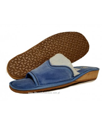 6-no10op niebiesko jasno niebieskie kapcie pantofle papucie dziewczęce damskie Nobex