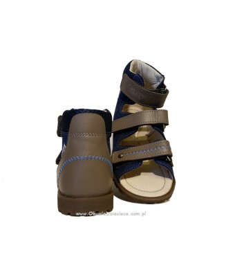 8-1299-68 popielato granatowe buty-sandałki-kapcie profilaktyczne przedszk. 26-30  Mrugała