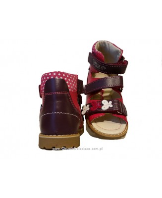 8-1399-55 fioletowo różowe buty-sandałki-kapcie profilaktyczne przedszk. 31-33  Mrugała