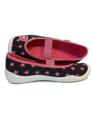 21-193Y037 BLANCA szare w gwiazdy czółenka balerinki dziewczęce kapcie buciki obuwie dziecięce BLANCA Befado
