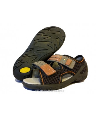 20-065X096 SUNNY szaro brązowo pomarańczowe sandałki - sandały profilaktyczne  - kapcie obuwie dziecięce Befado  26-30