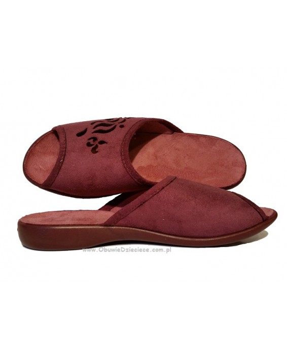 61-254D005 bordowe klapki damskie VIKI B-RELAX BEFADO